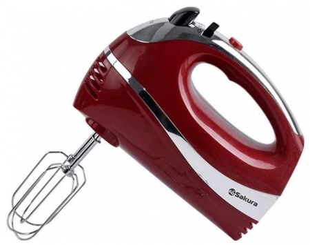 SAKURA миксер электр SA-6309RC 300Вт красн/хром - КОЛОРЛОН ВТД Новосибирск