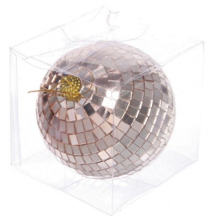 Новогодний шар 10 см "Shining Disco", Розовое золото - КОЛОРЛОН ВТД Новосибирск