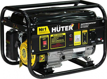 Бензоэлектрогенератор HUTER DY3000L 2,5кВт,12 л, 395г/кВтч, 4ч - КОЛОРЛОН ВТД Новосибирск