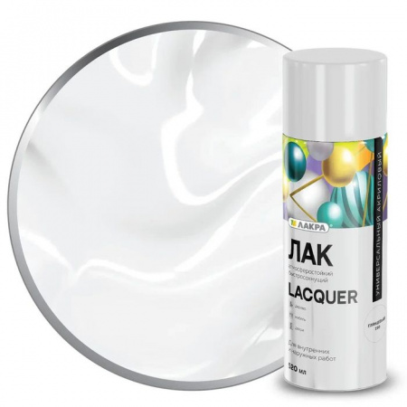 Лак аэрозольный Лакра Lacquer универсальный Глянцевый 190 - КОЛОРЛОН ВТД Новосибирск