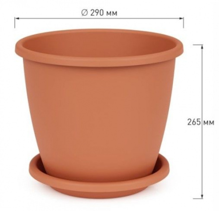 Афина Кашпо  D290мм 11,0л с/п коричневый  М6546 - КОЛОРЛОН ВТД Новосибирск