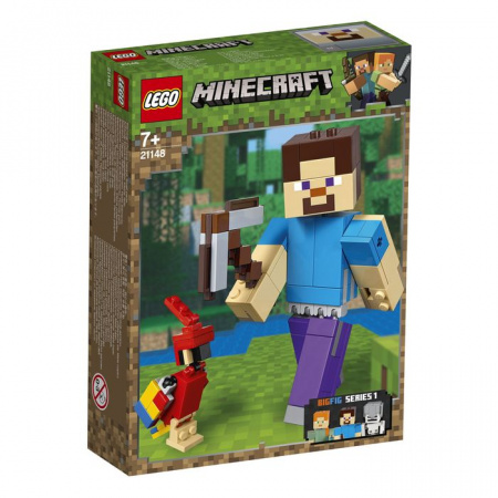 21148Конструктор LEGO Minecraft "Большие фигурки Minecraft: Стив с попугаем" - КОЛОРЛОН ВТД Новосибирск