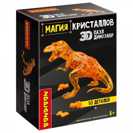 ВВ5233 Пазл 3D МАГИЯ КРИСТАЛЛОВ «ДИНОЗАВР», 50 деталей, Bondibon - КОЛОРЛОН ВТД Новосибирск