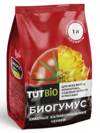 Биогумус TUT хороший урожай 1л гранулы экосс-35  - КОЛОРЛОН ВТД Новосибирск