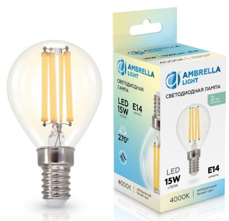 15W Filament 451534 LED P45 15W E14 4000K 220-240V - КОЛОРЛОН ВТД Новосибирск