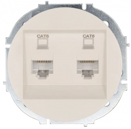 743-9088-142 OSEN Розетка ПК+ПК Cat 6 слоновая кость - КОЛОРЛОН ВТД Новосибирск