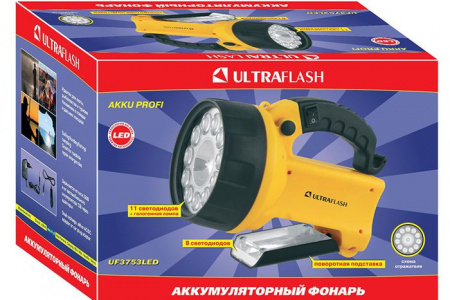 ***Ultra Flash UF3753 / аккумуляторный, 12V, 11 светод. криптон. лампа/20/ - КОЛОРЛОН ВТД Новосибирск