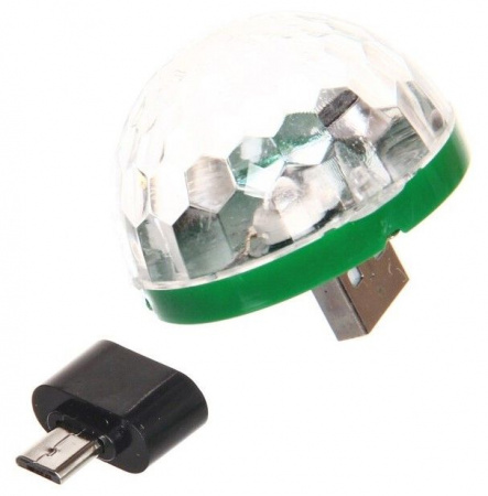 Диско-шар  mini "Каледоскоп", LED (красный, зеленый, синий), переходник Micro USB - КОЛОРЛОН ВТД Новосибирск