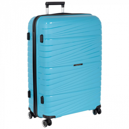 РР820 (3-ой) Blue синий (28") пластик PP (полипропилен)  чемодан большой - КОЛОРЛОН ВТД Новосибирск
