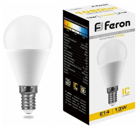 13W 230V E14 2700K G45, LB-950 Feron - КОЛОРЛОН ВТД Новосибирск