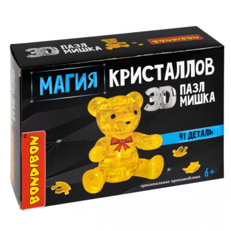 ВВ5222 Пазл 3D МАГИЯ КРИСТАЛЛОВ «МИШКА», 41 деталь, Bondibon - КОЛОРЛОН ВТД Новосибирск