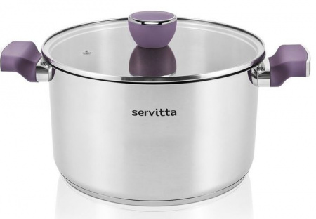 Sr0300  Кастрюля с крышкой 4.5 литра Servitta серия Viola - КОЛОРЛОН ВТД Новосибирск