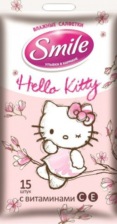 ***Ultra Fresh Premium Hello Kitty Влажные салфетки 15 шт - КОЛОРЛОН ВТД Новосибирск