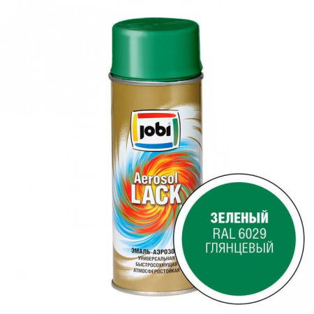 JOBI Эмаль аэрозольная глянцевая зеленая RAL 6029 (520мл / 270гр; 12шт) - КОЛОРЛОН ВТД Новосибирск