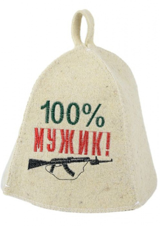 Шапка для бани "100% МУЖИК" ТМ "Бацькина баня" 10031 - КОЛОРЛОН ВТД Новосибирск