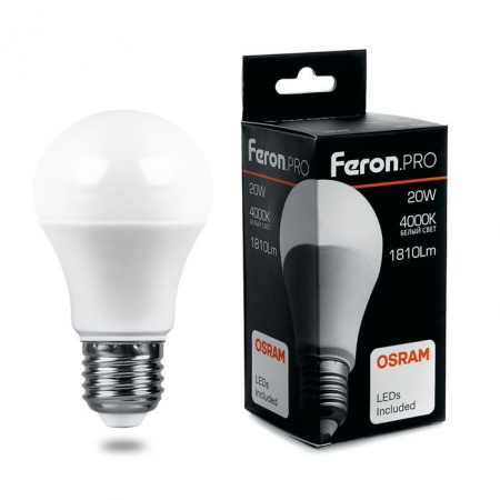 20W Led Feron 38041 E27 2700K A65 OSRAM - КОЛОРЛОН ВТД Новосибирск