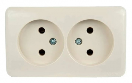 751-0300-128 VIOLA Розетка 2-ая б/з крем (керамика) - КОЛОРЛОН ВТД Новосибирск