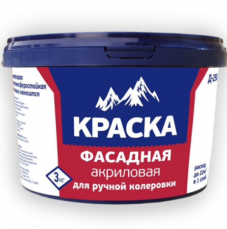 Краска акриловая фасадная Д-250 3кг/Евроведро - КОЛОРЛОН ВТД Новосибирск