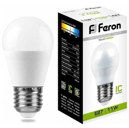 11W 230V E27 4000K G45, LB-750 Feron - КОЛОРЛОН ВТД Новосибирск