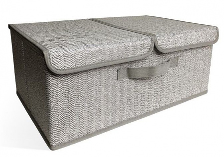 Коробка для хранения 50x30x20 СЕРЫЙ с крышкой - КОЛОРЛОН ВТД Новосибирск