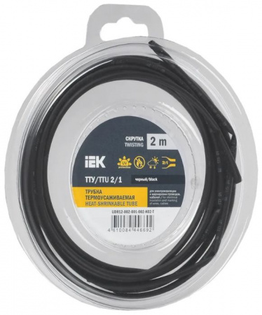 Трубка ТУТ нг-LS 2/1 черная (2м) IEK - КОЛОРЛОН ВТД Новосибирск
