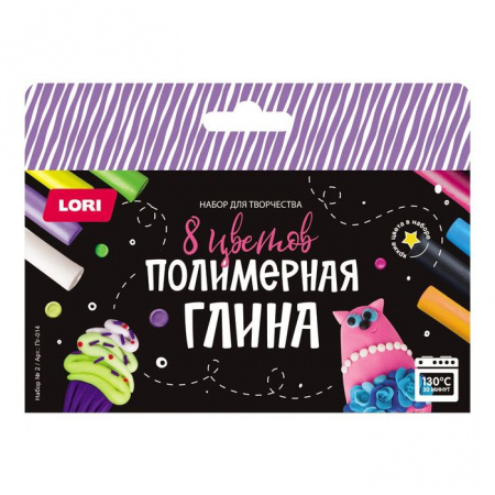 Пг-014 Полимерная глина 8 цв. Набор №2 - КОЛОРЛОН ВТД Новосибирск