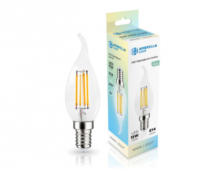 Лампа светодиодная Filament 351524 LED CF35 15W E14 4000K 220-240V - КОЛОРЛОН ВТД Новосибирск
