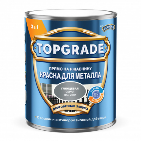 Краска Topgrade Гладкая RAL 7042 Серая 0,75л - КОЛОРЛОН ВТД Новосибирск