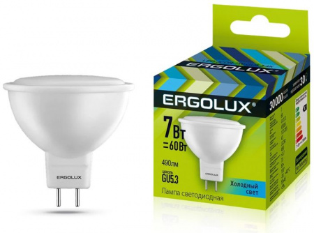 7W Ergolux LED-JCDR-7W-GU5.3-4K 12159 - КОЛОРЛОН ВТД Новосибирск