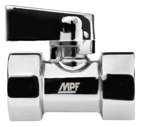 Кран-мини 1/2" в/в, ХРОМ-POLISH.латунь, ГОСТ, MPF - КОЛОРЛОН ВТД Новосибирск
