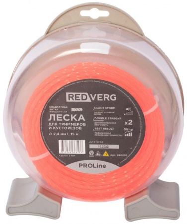 Леска для триммера REDVERG PROLine д 2,4мм (15м) витая бесшумная - КОЛОРЛОН ВТД Новосибирск