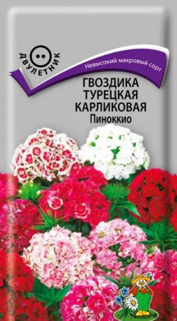 Гвоздика турецкая Пиннокио,смесь карликовая 0,3г (Поиск) цв - КОЛОРЛОН ВТД Новосибирск