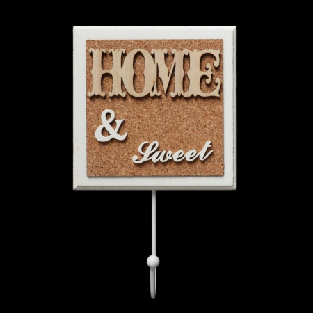 Крючок декоративный дерево "HOME&SWEET" 21,5х13 см   3556581 - КОЛОРЛОН ВТД Новосибирск