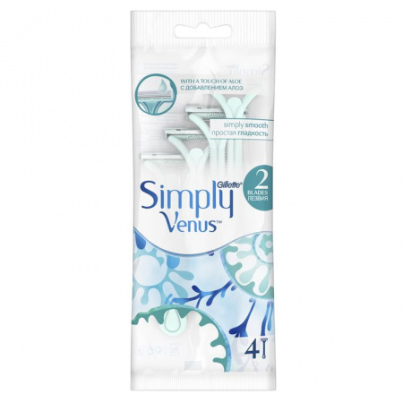 Gillette Venus Simply одноразовые станки 4 шт - КОЛОРЛОН ВТД Новосибирск