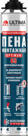 ULTIMA PRO 65 OPTIMUM, пена монтажная профессиональная, всесезонная, 780 мл - КОЛОРЛОН ВТД Новосибирск