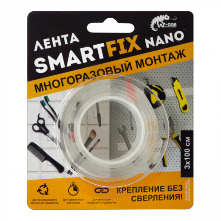 Лента для многоразового монтажа W-con SmartFix NANO, 3*100см - КОЛОРЛОН ВТД Новосибирск