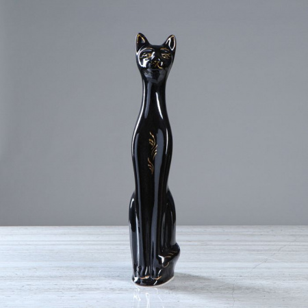 Копилка "Кот", глазурь, чёрная, 42 см 749136 - КОЛОРЛОН ВТД Новосибирск