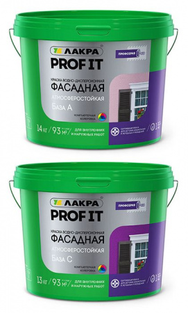 Краска фасадная ЛАКРА PROF IT База А 14кг - КОЛОРЛОН ВТД Новосибирск