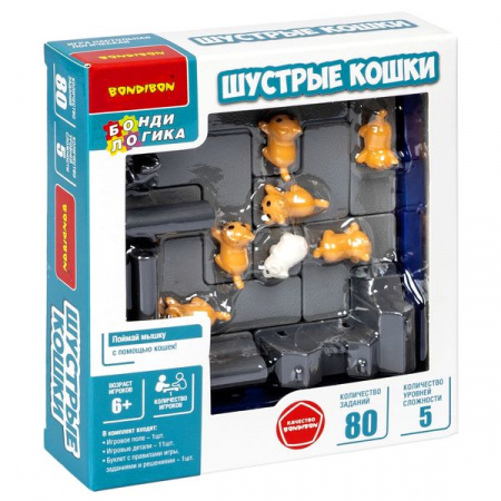 ВВ5907 Логическая игра БондиЛогика Bondibon "ШУСТРЫЕ КОШКИ", арт. R168-2. - КОЛОРЛОН ВТД Новосибирск