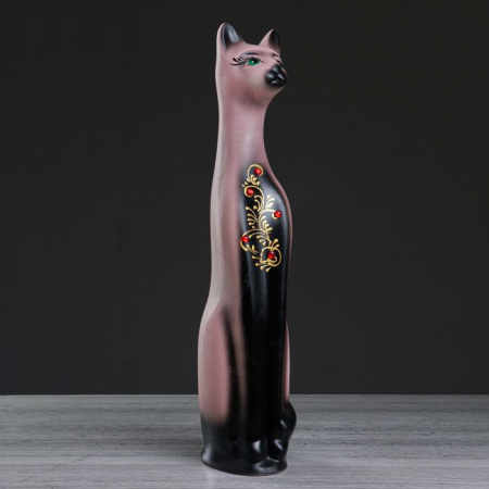 Копилка "Кот", акрил, розово-чёрный, золото, стразы, 49 см 1074486 - КОЛОРЛОН ВТД Новосибирск