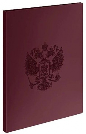 Папка на 4 кольцах СТАММ "Герб" А4, 25мм, 700мкм, пластик, гранат - КОЛОРЛОН ВТД Новосибирск
