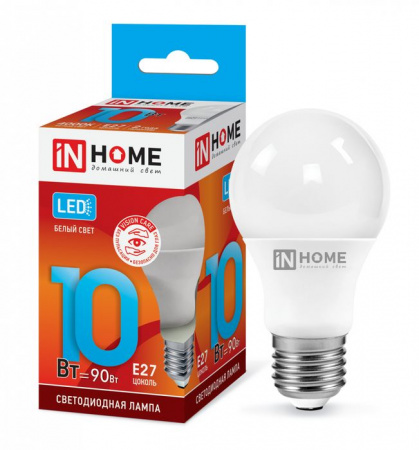 10W Led IN HOME A60-VC Е27 4000К - КОЛОРЛОН ВТД Новосибирск