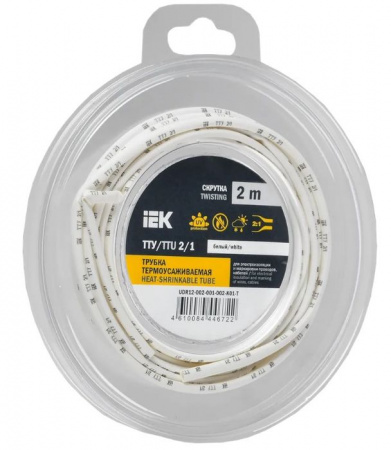 Трубка ТУТ нг-LS 2/1 белая (2м) IEK - КОЛОРЛОН ВТД Новосибирск
