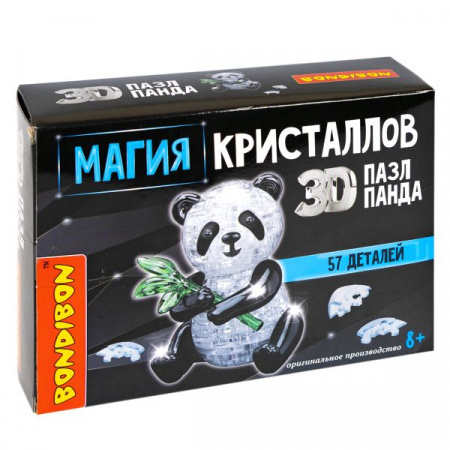 ВВ5232 Пазл 3D МАГИЯ КРИСТАЛЛОВ «ПАНДА», 57 деталей, Bondibon - КОЛОРЛОН ВТД Новосибирск
