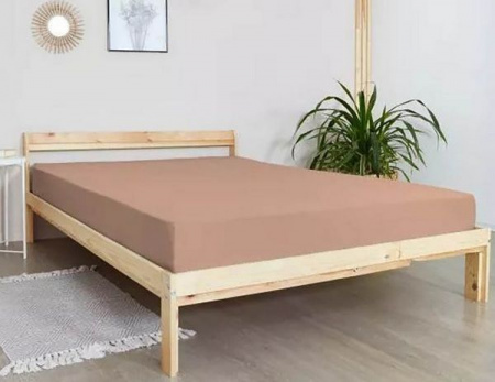 Простыня на резинке 180*200*20 трикотаж (пл.120) (мокко) - КОЛОРЛОН ВТД Новосибирск