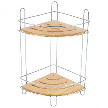 101246 Полка двухъярусная BAMBOO-04 (19,5х19.5х36.5см) угловая - КОЛОРЛОН ВТД Новосибирск
