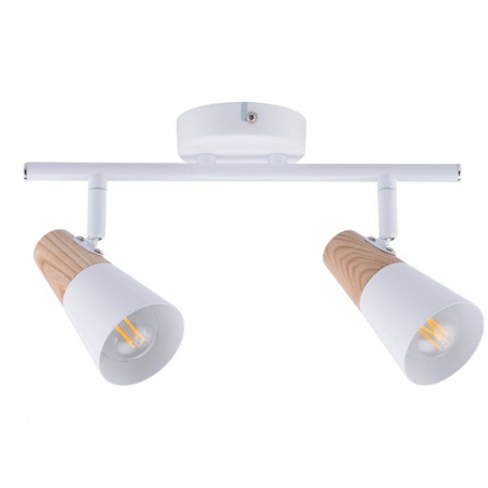 H079-2 Спот поворотный HIPER 2*E14 WHITE/LIGHT WOOD - КОЛОРЛОН ВТД Новосибирск