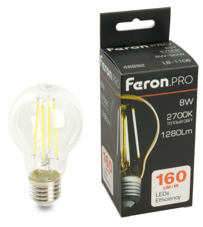 8W Лампа LED1280LM 8W 175-265V E27 2700K, LB-1108 - КОЛОРЛОН ВТД Новосибирск
