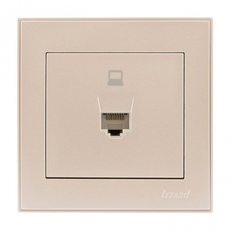 703-3030-139 Rain Розетка ПК Cat5e жемчужно-белый металлик - КОЛОРЛОН ВТД Новосибирск