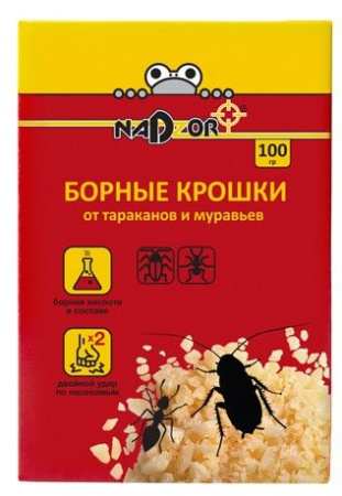 Nadzor Борные крошки от тараканов и муравьев, 100 гр - КОЛОРЛОН ВТД Новосибирск